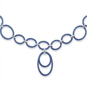 NEW ALOR women's interlock drop necklace in blueberry
